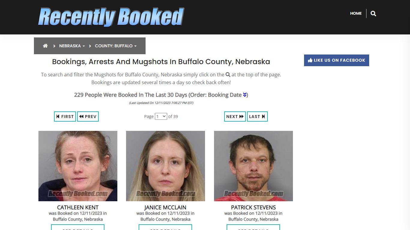 Bookings, Arrests and Mugshots in Buffalo County, Nebraska